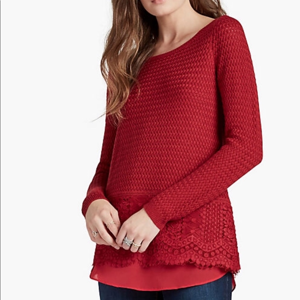 Lucky Brand Lace Sweater - Picture 1 of 7